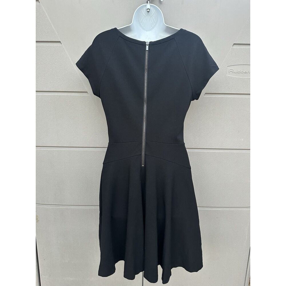 Diane von Furstenberg LBD DELYSE Black Fit & Flare Mini Dress Exposed Zip Sz 10 - Picture 6 of 16